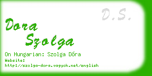 dora szolga business card