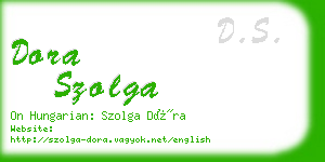 dora szolga business card